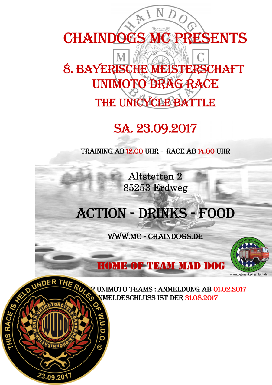 Chaindogs MC Bayerische Meisterschaft im Unimoto Drag Race 2017